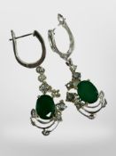 African onyx sterling silver earrings 925 stamped, with multi-tone gold plating, 925 stamped.