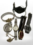 A quantity of watches,
