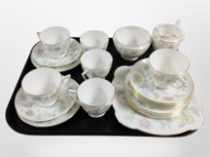 Twenty one pieces of Minton Vanessa tea china