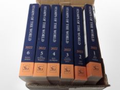 A set of six Stanley Gibbons stamps of the world volumes, 2022 edition 1-6.