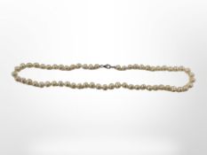 A cultured pearl necklace