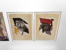 Danish school : an abstract limited edition colour print, 57cm x 76cm,