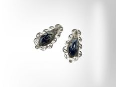 A pair of Dutch style silver earrings