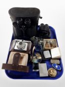 A pair of Prinz 10x50 binoculars, together with a further pair of binoculars,