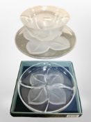 A Durand Crystal shallow dish,