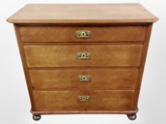 A 19th century Scandinavian mahogany four drawer chest,