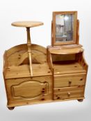 A pine contemporary telephone stand,