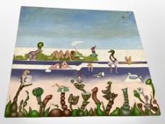 Continental School : Erotic abstract study, oil on canvas,