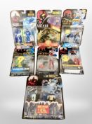 Seven Kenner The Adventures of Batman and Robin collectors figurines in retail packaging.