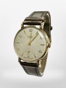 A 9ct yellow gold Gentleman's Vertex Revue wrist watch, in original box.