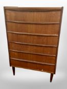 A 1970's Danish teak six drawer chest,