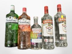 Two 1 litre bottles of Smirnoff No.