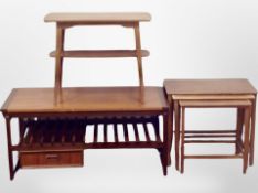 A 20th century Danish teak two tier coffee table together with a further occasional table and a