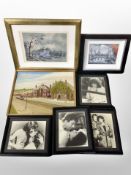 A box of oil paintings and prints,