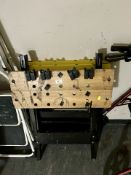 Two folding work benches