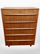 A 1970's Danish teak seven drawer chest,