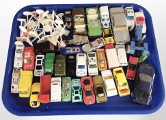 A group of 20th century play-worn diecast cars and other models.