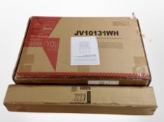 A boxed folding clothes airer and a bathroom cabinet