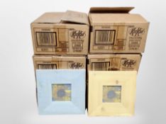 Six boxes of rustic wooden photo frames, each 20cm x 23cm overall.