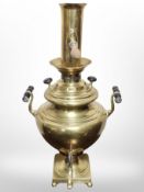 A brass samovar, height 59cm.