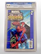 Marvel Comics : Ultimate Spider-Man Issue 2, CGC Universal Grade 9.4, slabbed.