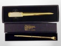 A Swarovski pen and letter opener