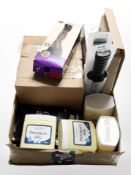 A box of cake knives, Nivea cosmetics,