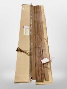 A Charles Bell decor shade wood blind, 50mm, rich walnut colour, 160cm x 200cm, new in retail box.