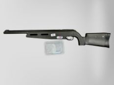 A Crosman Challenger 2000 CO2-powered air rifle, with pellets and gas canister, .177 calibre.