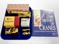 A Grove diecast RT45/50 crane, a further Grove toucan manlift and a further scissor lift platform,