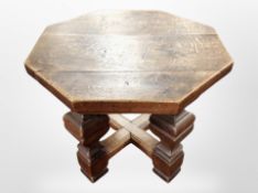 An early 20th century oak octagonal occasional table,
