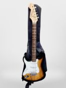 A Tanglewood Nevada FST32K electric guitar in soft carry bag.