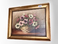 D Becken : Still life with flowers, oil on canvas,