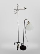 Two Scandinavian metal standard lamps