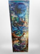 Danish School : Abstract study, oil on canvas, 50cm x 150cm.