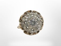 A 9ct yellow gold synthetic cluster ring, size O. CONDITION REPORT: 3.9g.