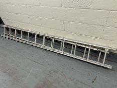 An aluminium two part extension ladder