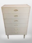 A late 20th century Danish painted MDF six-drawer chest, width 60cm.