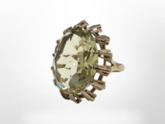 A 9ct yellow gold citrine ring, size M. CONDITION REPORT: 7g.