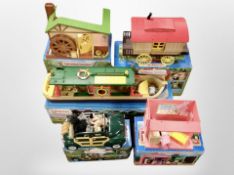 A group of Sylvanian Families models, some boxed.