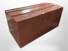 An early 20th century painted pine blanket chest, width 102cm.