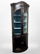 A 19th century Scandinavian painted glazed corner cabinet,