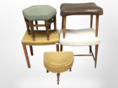 A group of five 20th century Scandinavian footstools