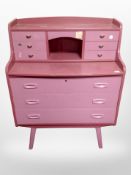 A 1970's Danish bureau, later painted,