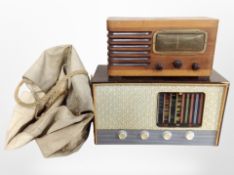 Two mid-20th century valve radios.
