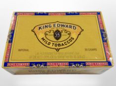 A sealed box of 50 King Edward mild tobacco Imperial cigars.