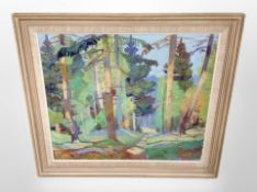 Danish school : Path through a forest, oil on canvas,