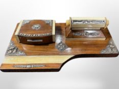 A Portuguese Art Deco calendar desk stand,