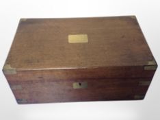 A victorian oak and brass-mounted writing slope, together with a tabletop pub skittles game.