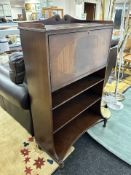 A Victorian-style inlaid mahogany lady's bureau, width 70cm.